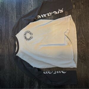 Chrome Hearts Black and Cream Long Sleeve Tee